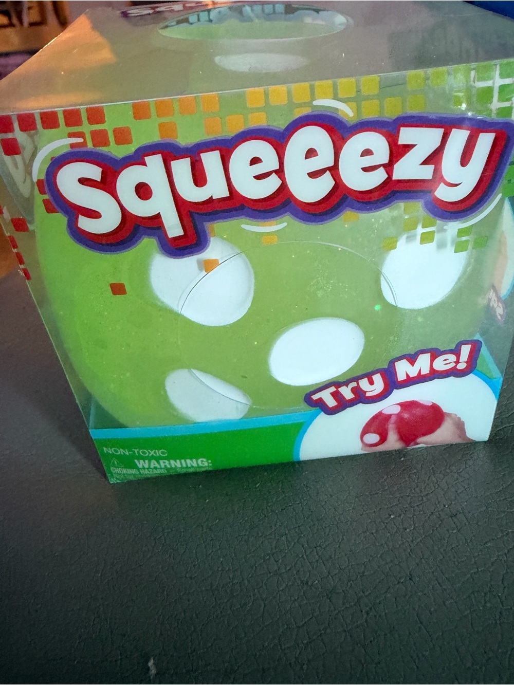 Source Unknown Squeezy Bright Lime Green Polka Dot Sensory Ball